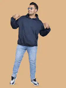 Wear Your Opinion Men Plus Size Drop Shoulder Hooded Sweatshirt