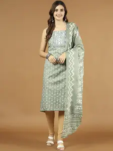 Meena Bazaar Floral Printed Cotton Unstitched Dress Material