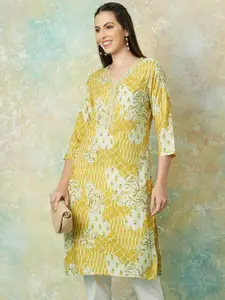 Melange by Lifestyle Women Printed Flared Sleeves Sequinned Kurta