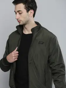 The Indian Garage Co Men Zip-Front Slim Fit Bomber Jacket