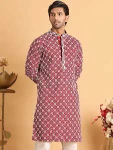 Anouk Men Floral Embroidered Sequinned Kurta