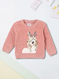 max Girls Animal Pullover with Embellished Detail