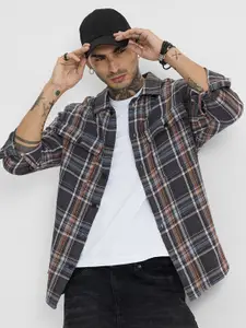 Snitch Men Checked Open Front Jacket