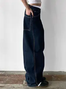 LULU & SKY Women Cotton Straight Fit Low Distress Jeans