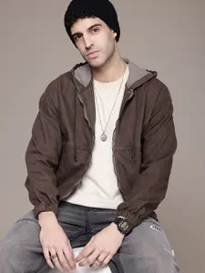 The Roadster Life Co. Pure Cotton Relaxed Fit Hooded Denim Jacket