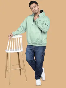 Wear Your Opinion Men Plus Size Drop Shoulder Hooded Sweatshirt