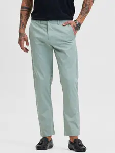 Snitch Men Smart Slim Fit Pleated Chinos Trousers