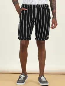 beevee Men Striped High-Rise Technology Shorts
