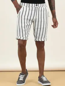 beevee Men Striped High-Rise Pure Cotton Shorts