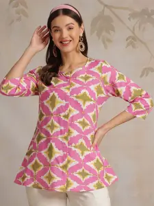 Anouk Rustic Women Geometric Printed Round Neck Top