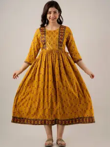 KIAARON Women Floral Printed Gotta Patti Floral Maternity Kurta