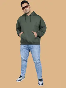 Wear Your Opinion Men Plus Size Drop Shoulder Hooded Sweatshirt
