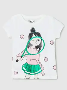 max Girls Printed Applique T-shirt