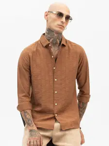 Snitch Men Smart Slim Fit Opaque Printed Casual Shirt