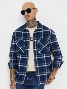 Snitch Men Checked Open Front Jacket
