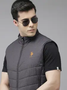 U.S. Polo Assn. Denim Co. U S Polo Assn Denim Co Men Grey Brand Logo Puffer Jacket