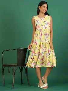 all about you Floral Print Blouson Dress