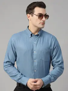 Hancock Men Standard Slim Fit Linen Formal Shirt