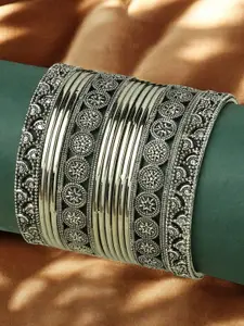 Sangria Set Of 13 Oxidized Bangles