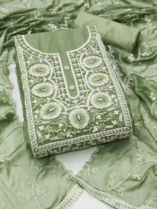 KIMISHA Embroidered Organza Unstitched Dress Material