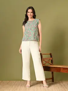 KALINI Floral Print Cotton Top