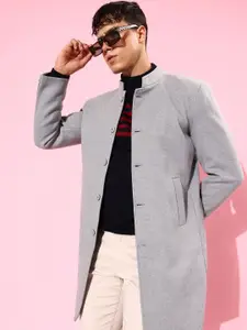 Roadster Men Grey Solid Longline Tailored Jacket