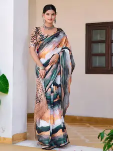 Anouk Women Abstract Printed Saree With Blouse Piece