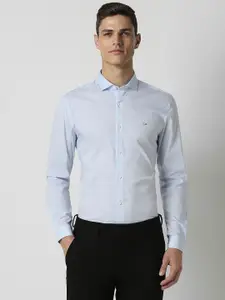 Peter England Men Blue Slim Fit Opaque Formal Shirt