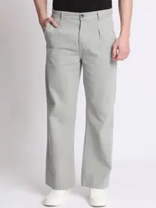 The Roadster Lifestyle Co Men Loose Fit Wide Leg Chinos Trousers