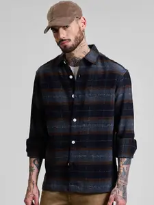 Snitch Men Checked Open Front Jacket