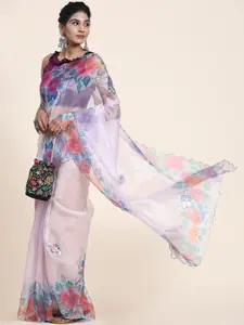 Anouk Floral Printed Organza Saree
