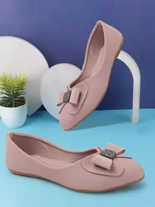 AROOM Women Embellished Ballerinas with Bows Flats