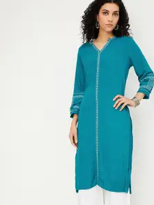 max Women Embroidered Thread Work Kurta