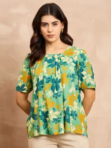 all about you Women Cotton Floral Printed Top