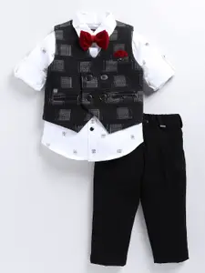 LITTLE COLLARS Boys Checked Shirt with Trousers