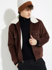 MAX URB_N Men Corduroy Jacket with Sherpa Collar