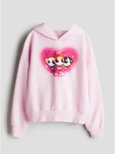 H&M Girls Oversized Printed Hoodie