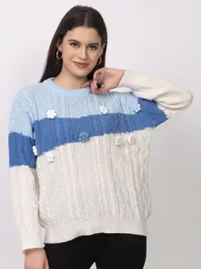 Lory Women Colourblocked Woollen Pullover
