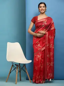 Anouk Women Ethnic Motifs Zari Saree With Blouse Piece