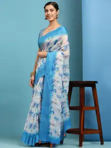 Anouk Ethnic Motifs Zari Linen Blend Saree