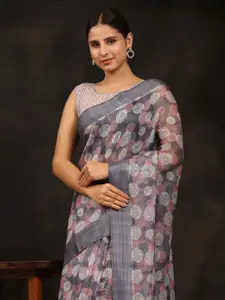Anouk Women Floral Print Saree With Blouse Piece