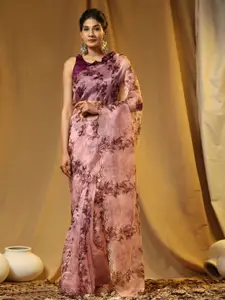 Anouk Floral Embroidered Sequinned Saree