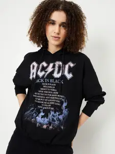 max Women Printed Hooded Cotton Sweatshirt