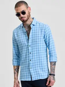 Snitch Men Smart Slim Fit Opaque Checked Casual Shirt