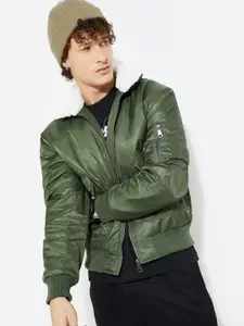 MAX URB_N Men BomberJacket with Sherpa Collar