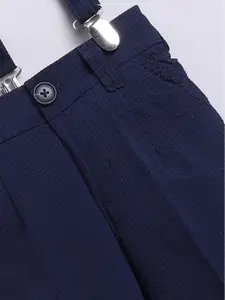 Little Collars Kids Checkered Suspender Shirt Pant Set