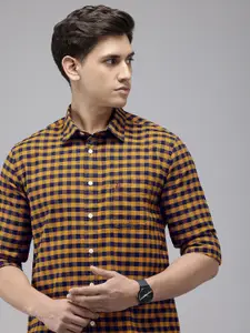 U.S. Polo Assn. Denim Co. Pure Cotton Slim Fit Checked Casual Shirt