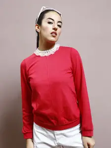 Athena Women Embellished Lace Detailed Sweatshirt