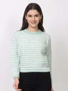 Lory Women Geometric Self Design Pullover