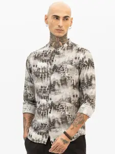 Snitch Men Smart Slim Fit Opaque Printed Casual Shirt